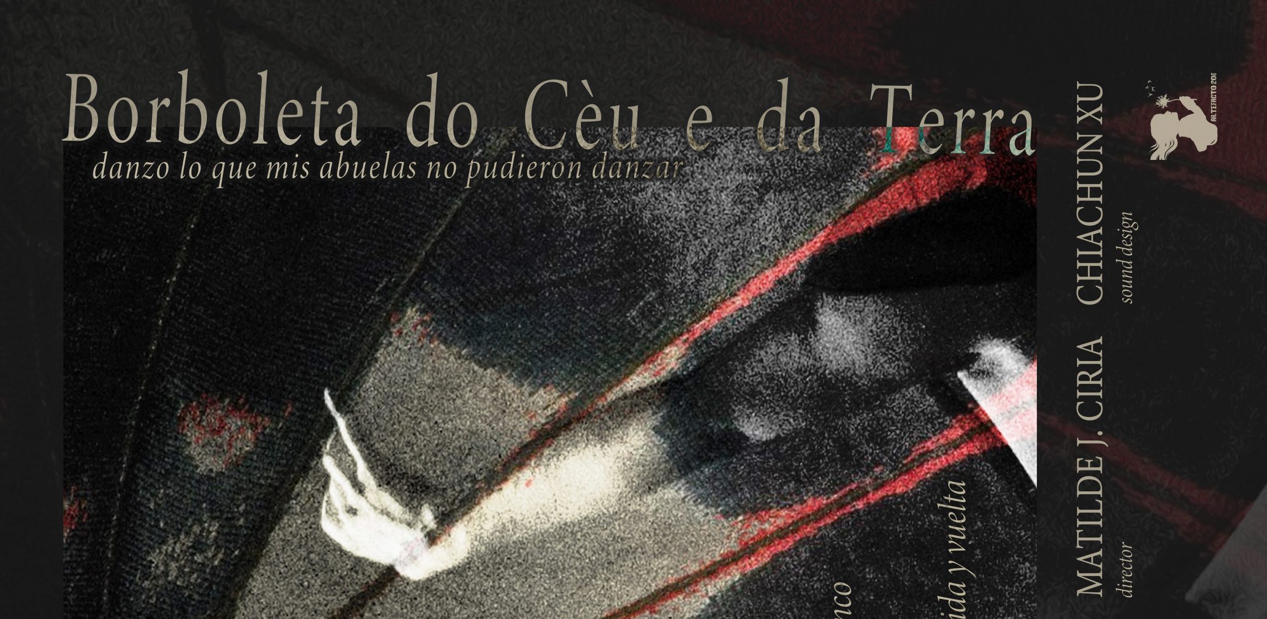 butoh flamenco — cartel de Borboleta do Céu e da Terra, con Vir Torres, Matilde J. Ciria y ChiaChun Xu